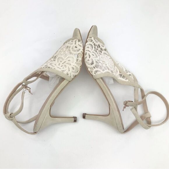 Nanette Nanette Lepore BONNIE Lace Top Open Toe Heeled Sandals - Picture 7 of 14